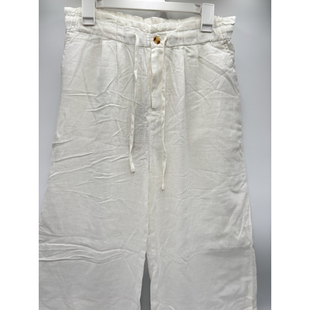 Thread & Supply Linen Blend Wide Leg Pants White XL NWT Beach Resort Boho - Picture 6 of 9
